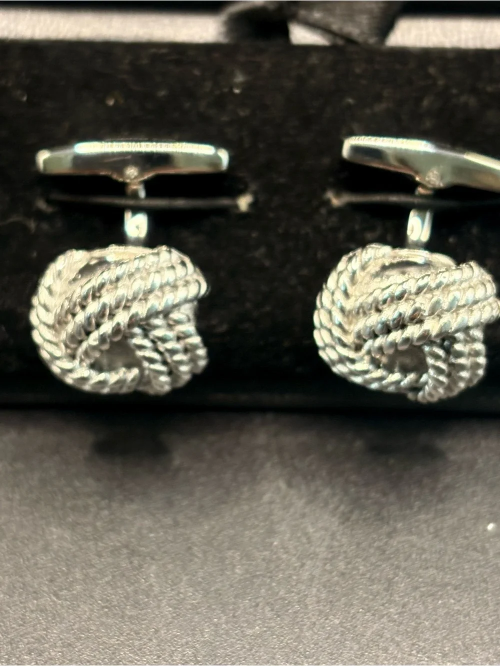 BlackJack Silver Button Men's Cufflinks New With Box